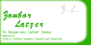 zombor latzer business card